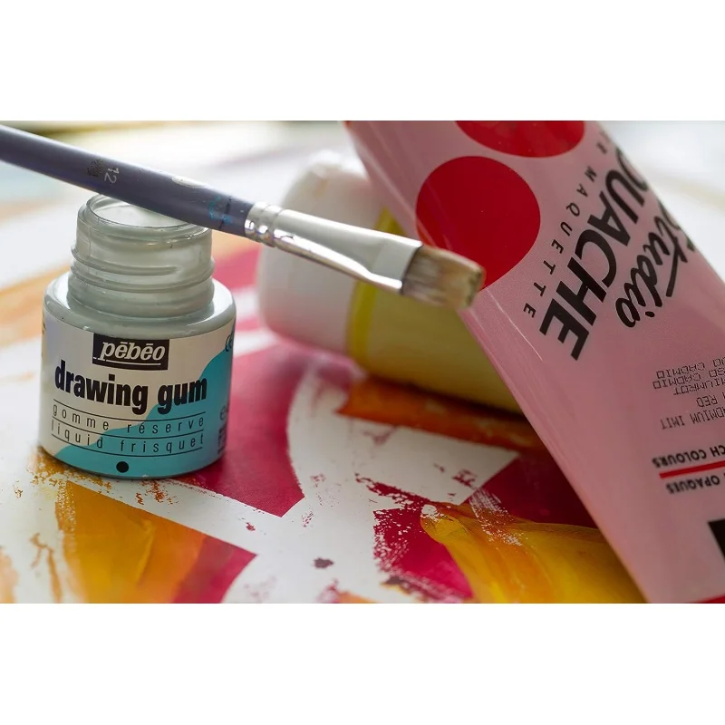 Masking Fluid Pebeo Easy Peel Liquid Latex Masking Fluid Drawing Gum Dries Quickly For Ink Watercolor Gouache Crafts Supplies-45ml Bottle masking fluid