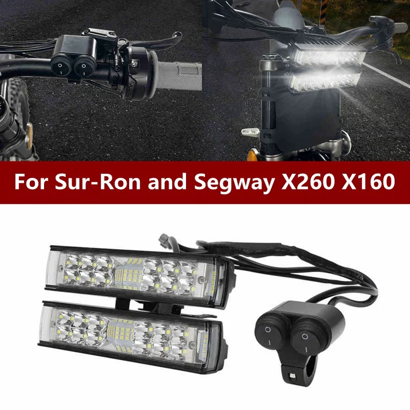 Per Surron Sur-Ron Segway X260 X160 Led Headlight On/Off Switch Dual Light Bar Setup Plug And Play Moto Lampada Frontale Bianca