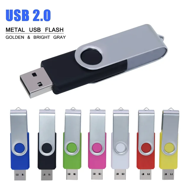 Флешка USB 32 ГБ флэш-накопитель 16 Giga Memory Stick Metal Jump Drive Поворотный флэш-накопитель Портативный 64 128 ГБ cle USB 2.0 Pen Drives 1