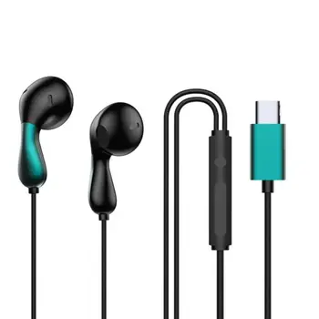 Cuffie In-Ear Cablate con Riduzione del Rumore, Microfono HD, Audio Hi-Fi Stereo, Doppia Bobina Dinamica, Bassa Latenza, Auricolari Tipo C e 3.5mm per Musica