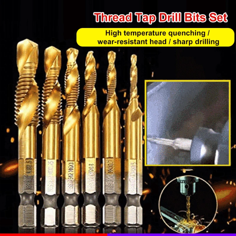 Hex Shank Drilling Tapping Chamfering One Piece Composite Tap Drill
