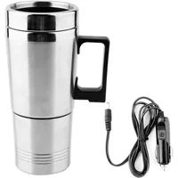Portable 300ml Car Heating Kettle 12V 24V Electric Cup Stainless Steel Travel Thermos for Camping Vehicle Use