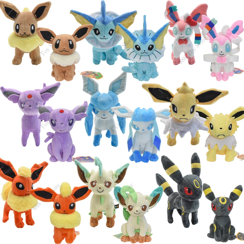 

Горячая Распродажа Покемон Eevee Плюшевые игрушки Аниме Genie шар Umbreon зеркаon сильвеон Vaporeon стоячие сидя мягкая коллекция мягкие плюши для детей