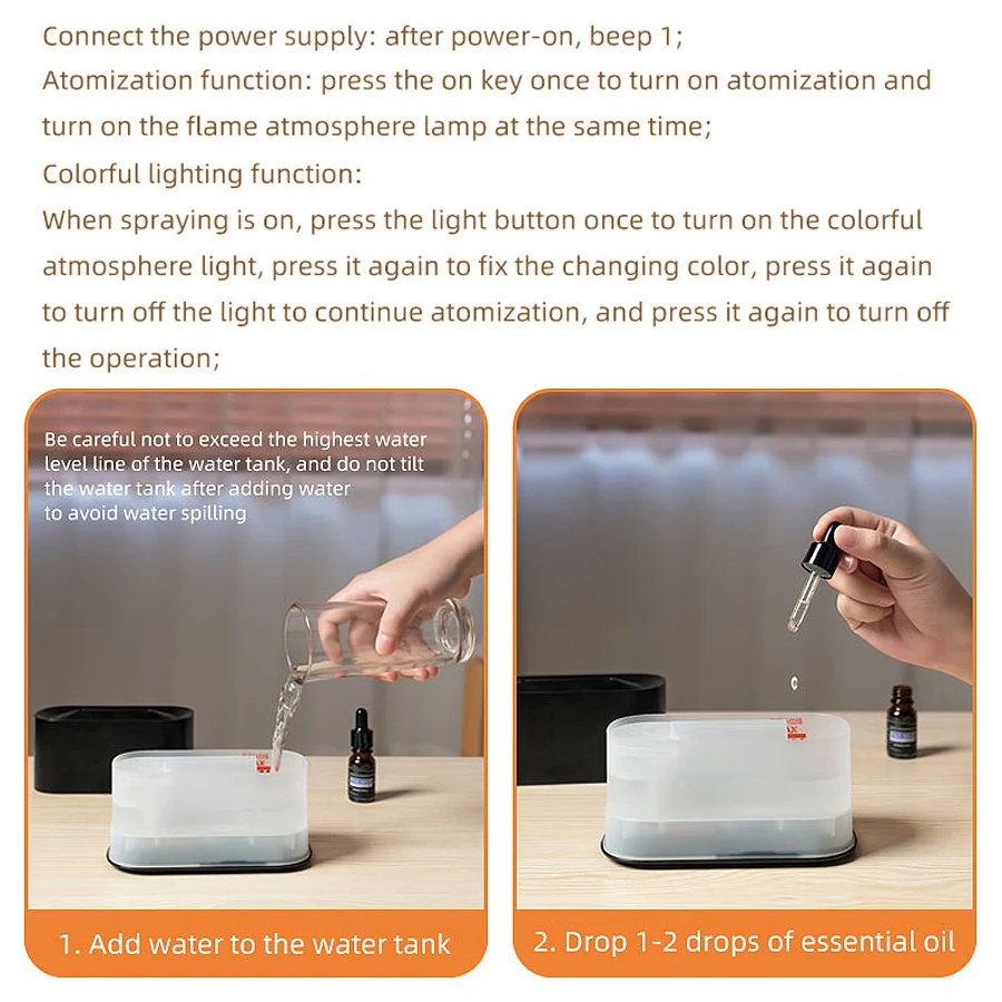 컬러풀 플레임 에어 가습기 에센셜 오일 가습기 불꽃 아로마 가습기 향기 디퓨저 홈 아로마테라피 디퓨저