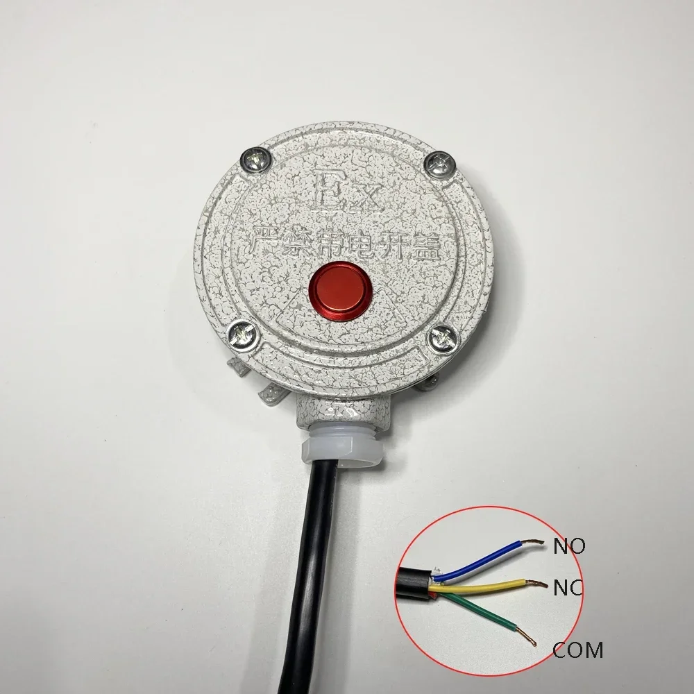 1Pcs Metal Case Explosion Proof Button NC/NO Dry Contact Output Auto Reset Security Alarm Emergency Button Power Switch