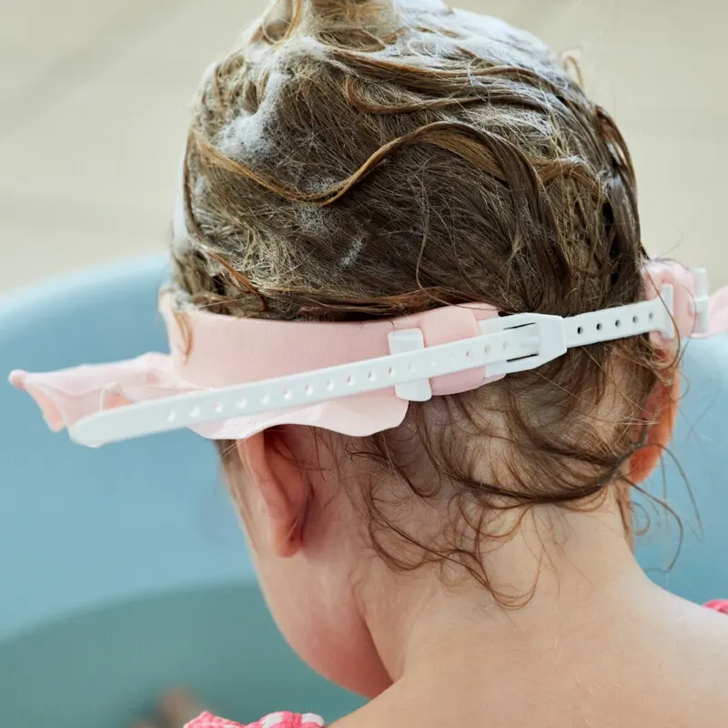 Hair Wash Hat Baby Shower Cap Adjustable Hair Wash Hat for Newborn Infant Ear Protection Safe Children Kids Shampoo Shield Bath Head Cover