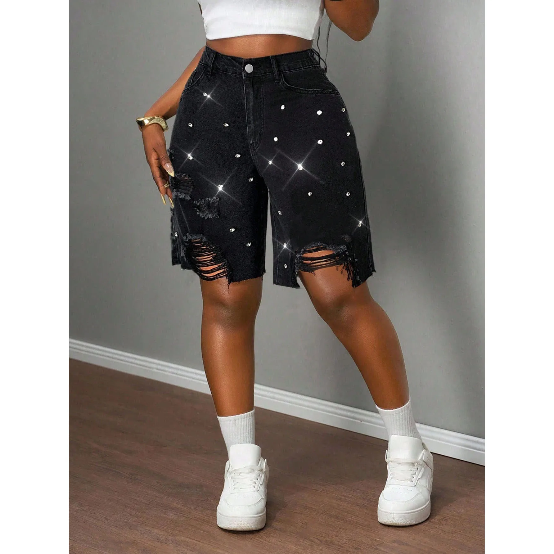 OIQERE Jeans Jorts side view