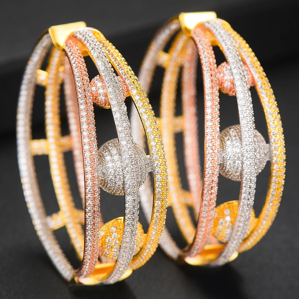 

Soramoore 2022 African Nigerian Hoop Earrings for Noble Women Bridal Luxury Gorgeous Romantic Cute Wedding Jewelry for Brides