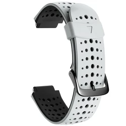 Silicone Sport Strap Watchband Bracelet Accessories (White Black)