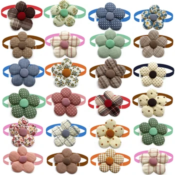 50/100 Pezzi Papillon per Cani e Gatti, Stile Floreale alla Moda, Accessori per la Toelettatura di Cani e Cuccioli