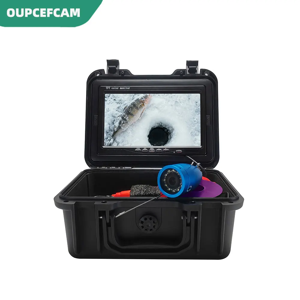 Caméra de pêche 1000TVL avec LEDs blancs et IR écran 7" option câble 15/30m DVR