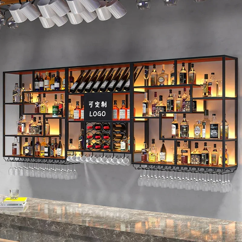 Back Bar Design Ideas: How This Industrial Metal Wine Rack Transforms ...