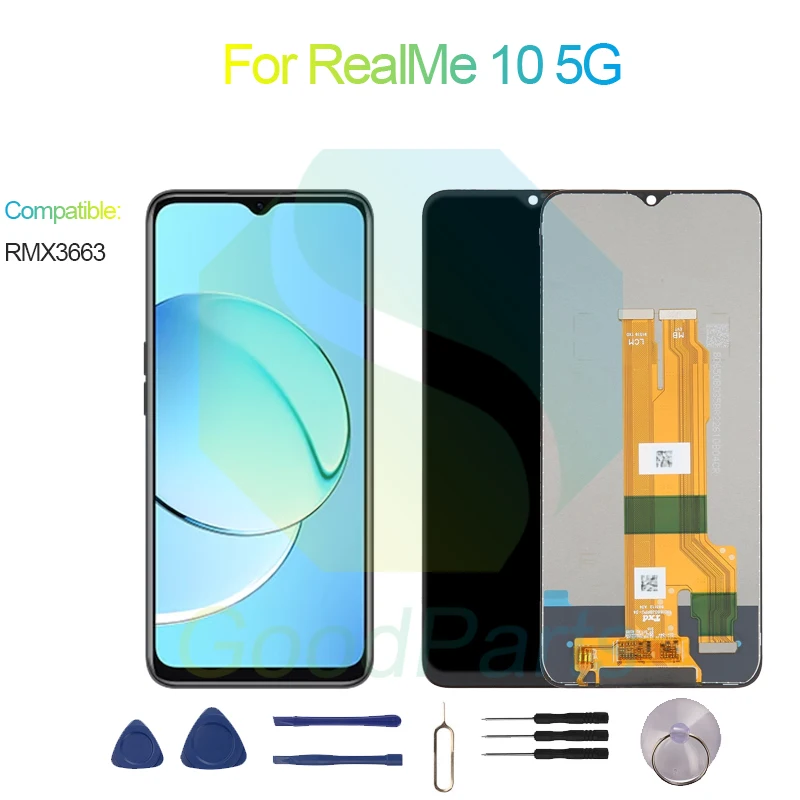 

Для RealMe 10 5G ЖК-дисплей экран 6,6 "RMX3663 для RealMe 10 5G Touch дигитайзер в сборе Замена