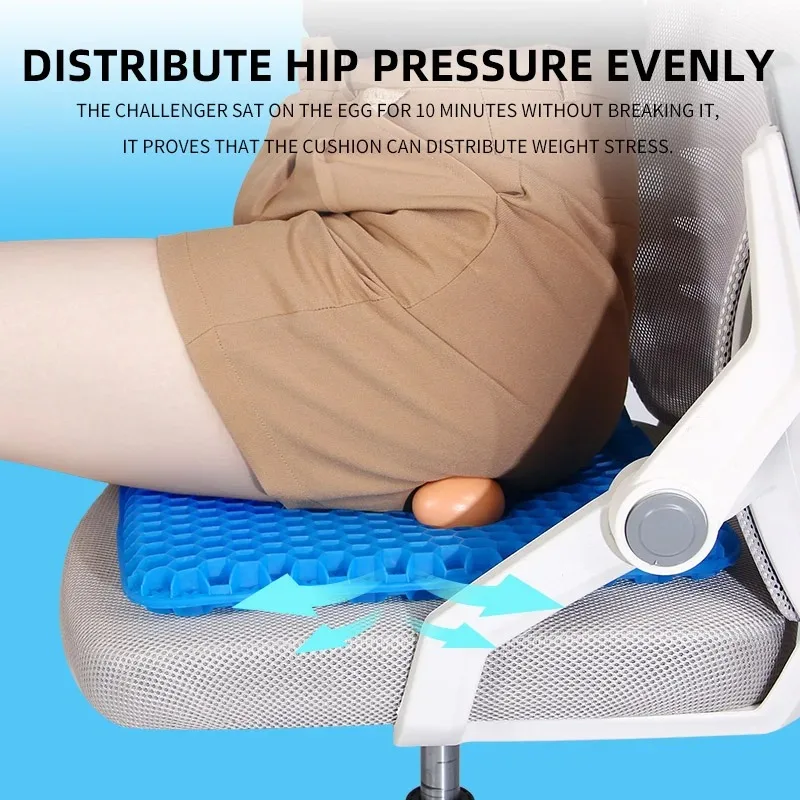 Breathable Gel Seat Cushion Summer Honeycomb Design For Pressure Relief Back Tailbone Pain - Home Office Wheelchair Chair Cars 6