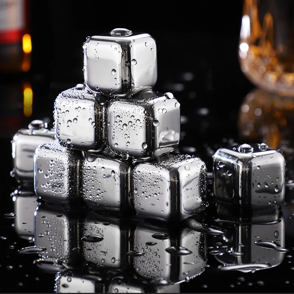 Stainless Steel Ice Block Reusable Chilling Stones For Whiskey Wine Drink Cooling Cube Chilling Rock Party Bar Tool New