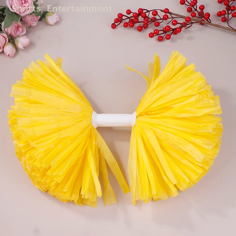 Colorful Matte Cheerleading Pom Poms With Handle Big Cheer Balls Hand Dance Pompoms Accessories For Women Girl Kids