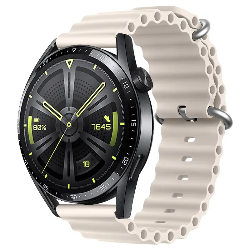 Silicone Ocean Strap - 20mm/22mm Size Adjustable Fitness Watch Band Bracelet