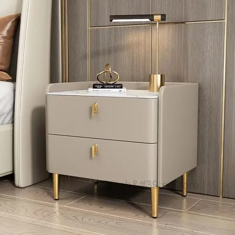 

Luxury Bedside Table Solid Wood Cabinet Installation-Free Storage Simple Drawer Apartment Economy Furniture Cabinets Organizer