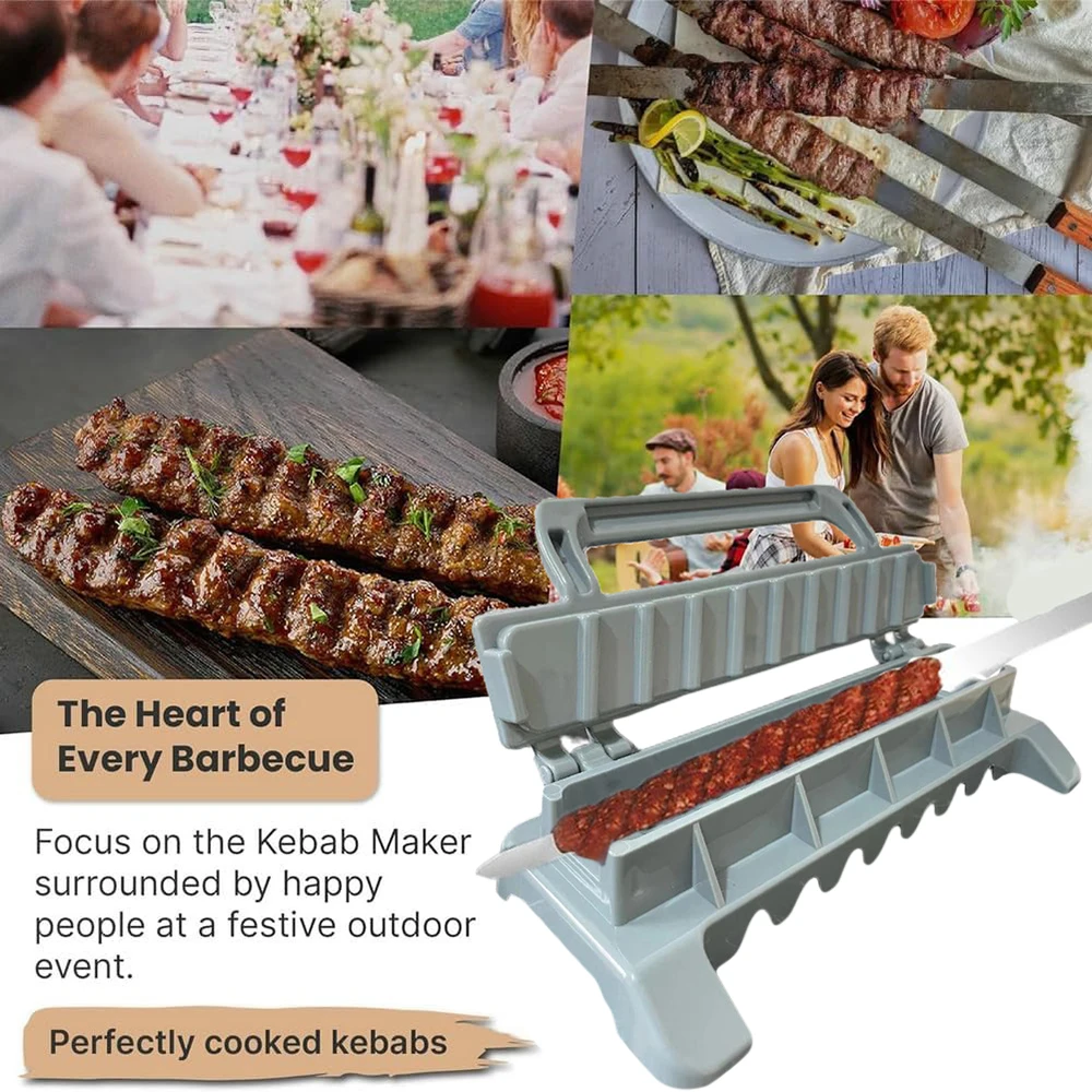 Single Row Kebab Maker Bbq Meat Skewer Machine Kebab Press Maker Reusable Plastic Bbq Skewer Preparation BBQ Tool