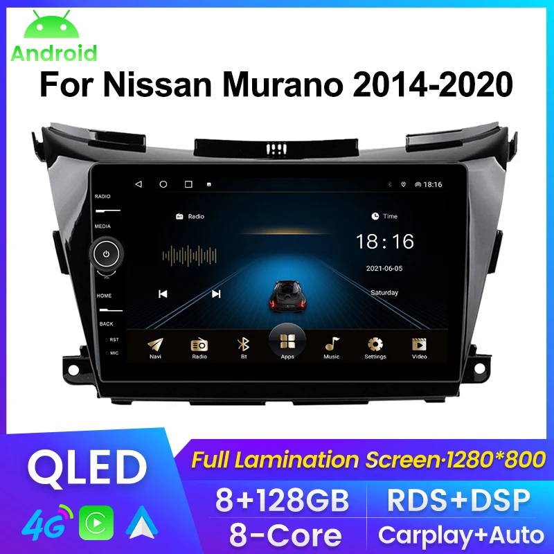 

QLED Screen Car Radio For Nissan Murano 3 Z52 2014-2020 Multimedia Video Player Navigation GPS For Carplay Android auto No 2din