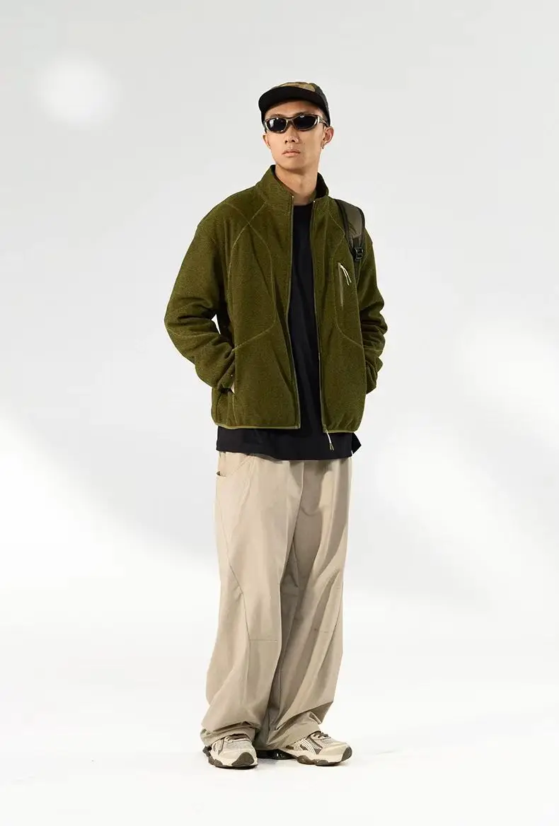 Sianlanhiam 25aw Honeycomb thermal zip-up sweatshirt minimalist urban outdoor gorpcore