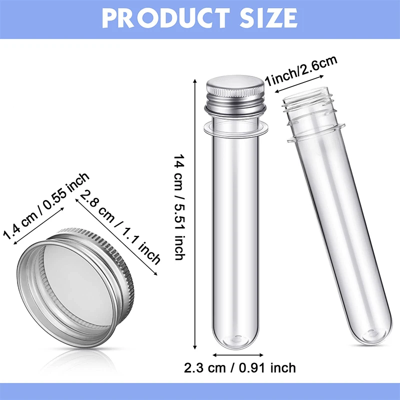 Clear Plastic Test Tubes 10Pcs 40ml Clear Bath Salt Tubes Test For Plants Scientific Experiments Candy Storage
