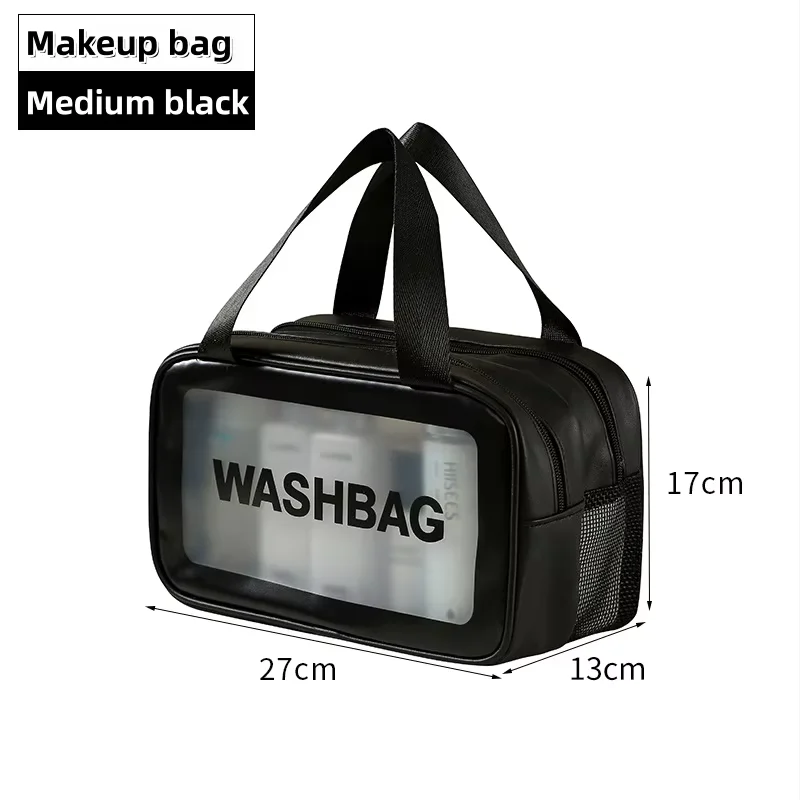 Bolsa de almacenamiento de cosméticos portátil de gran capacidad, bolsa de almacenamiento de artículos de tocador de viaje para hombres y mujeres, separada húmeda y seca de doble capa