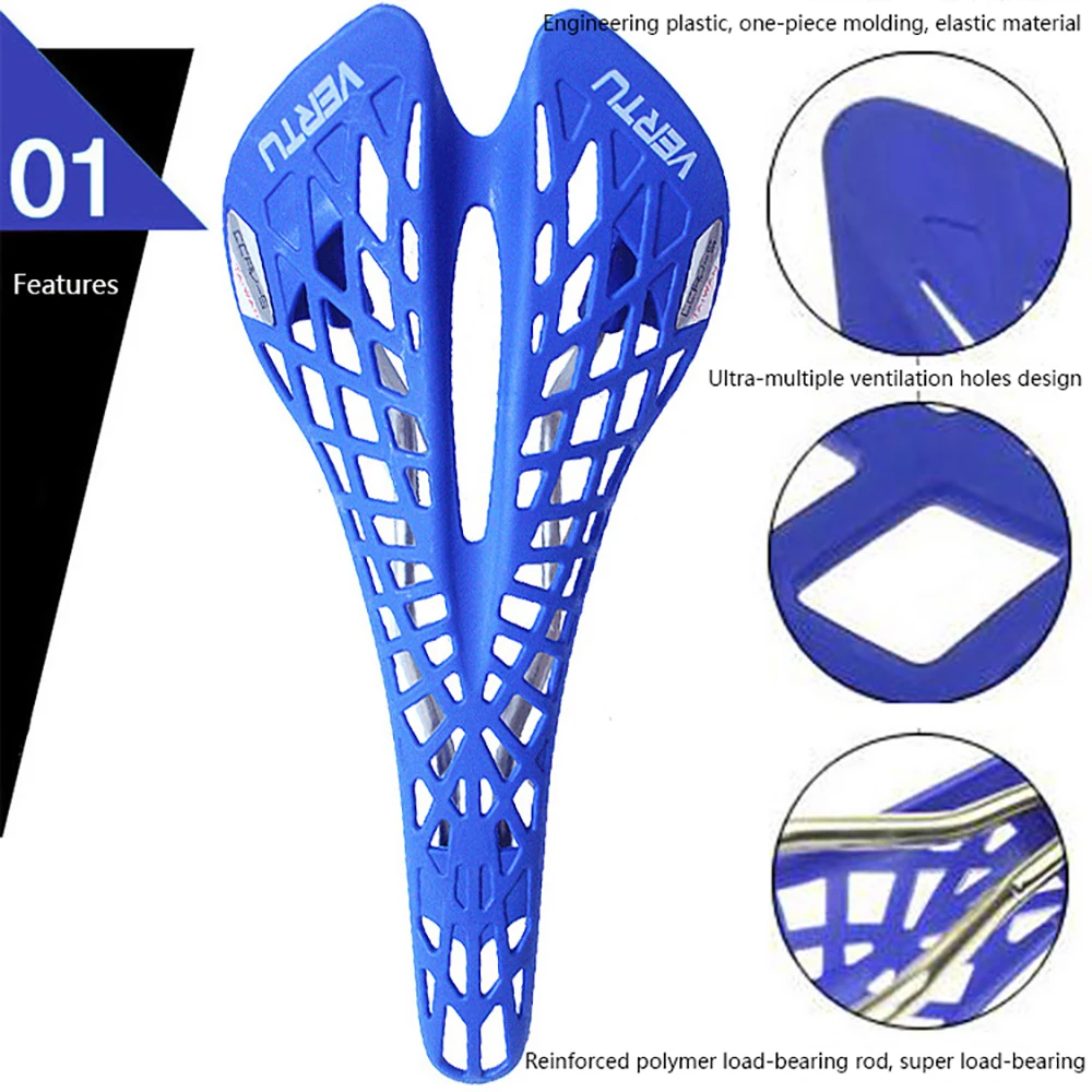 Plastic Bicycle Saddle Mountain MTB Bike Saddle Seat PVC Cushion Sillin Bicicleta 5 Color Cycling Part Factory Agent bicycle saddle