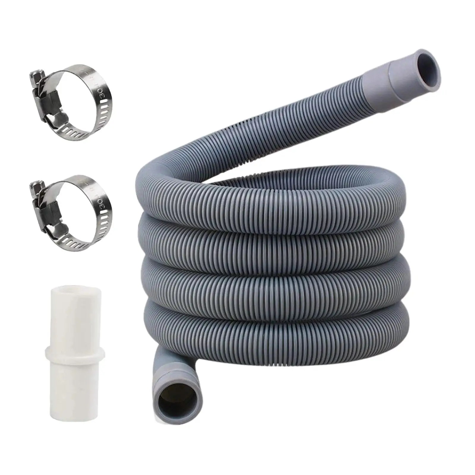 Washing Machine Drain Hose, 1 x Extension Adapter, 2 x Flexible Corrugated Hose