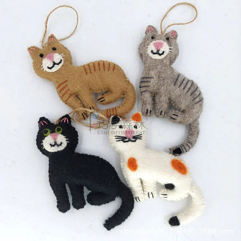 

Подвеска в виде кошки, шерстяное войлочное украшение для дома, креативное украшение для сумки