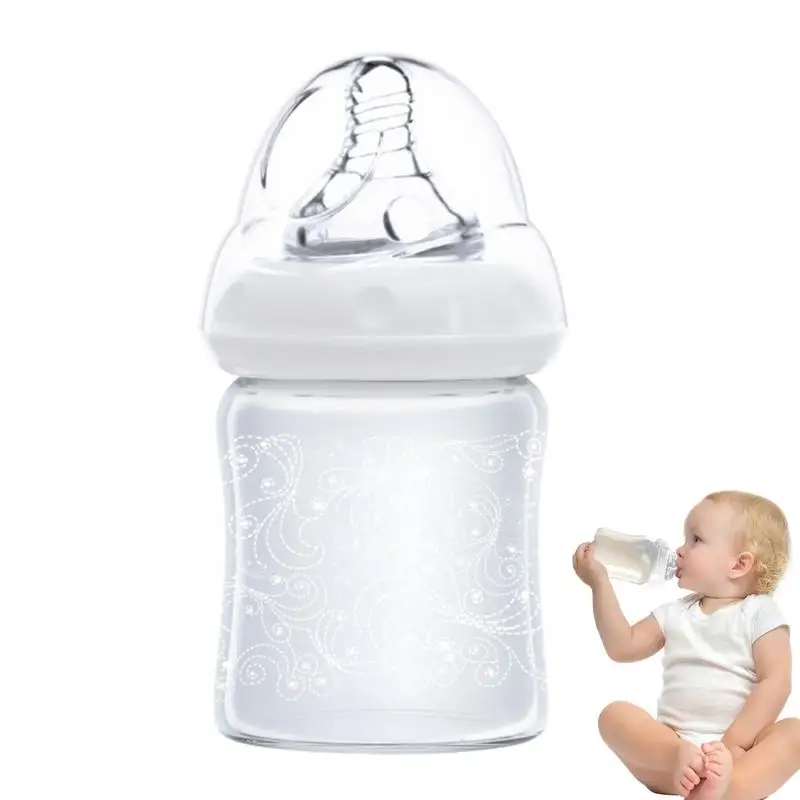 

Natural Toddler Bottle Nursing Toddler Glass Breastfeeding Bottle Bottle-Feeding Anti-Colic Bottles For 0-6 Months Kids For Road