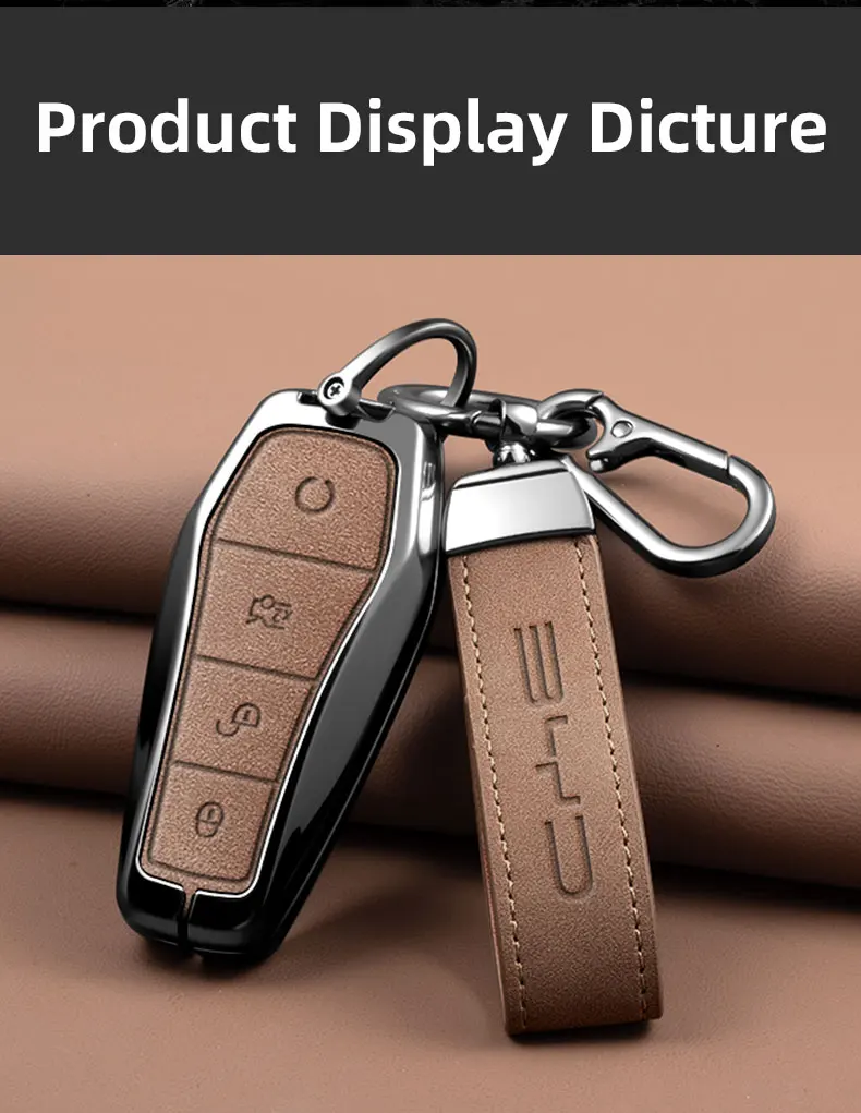 Neue Legierung Stil Schaffell Auto Schlüssel Fall Abdeckung Für BYD Song Pro Plus Max Dmi EV Dichtung Dolphin Fernbedienung Schlüssel Auto Zubehör – Detail 10