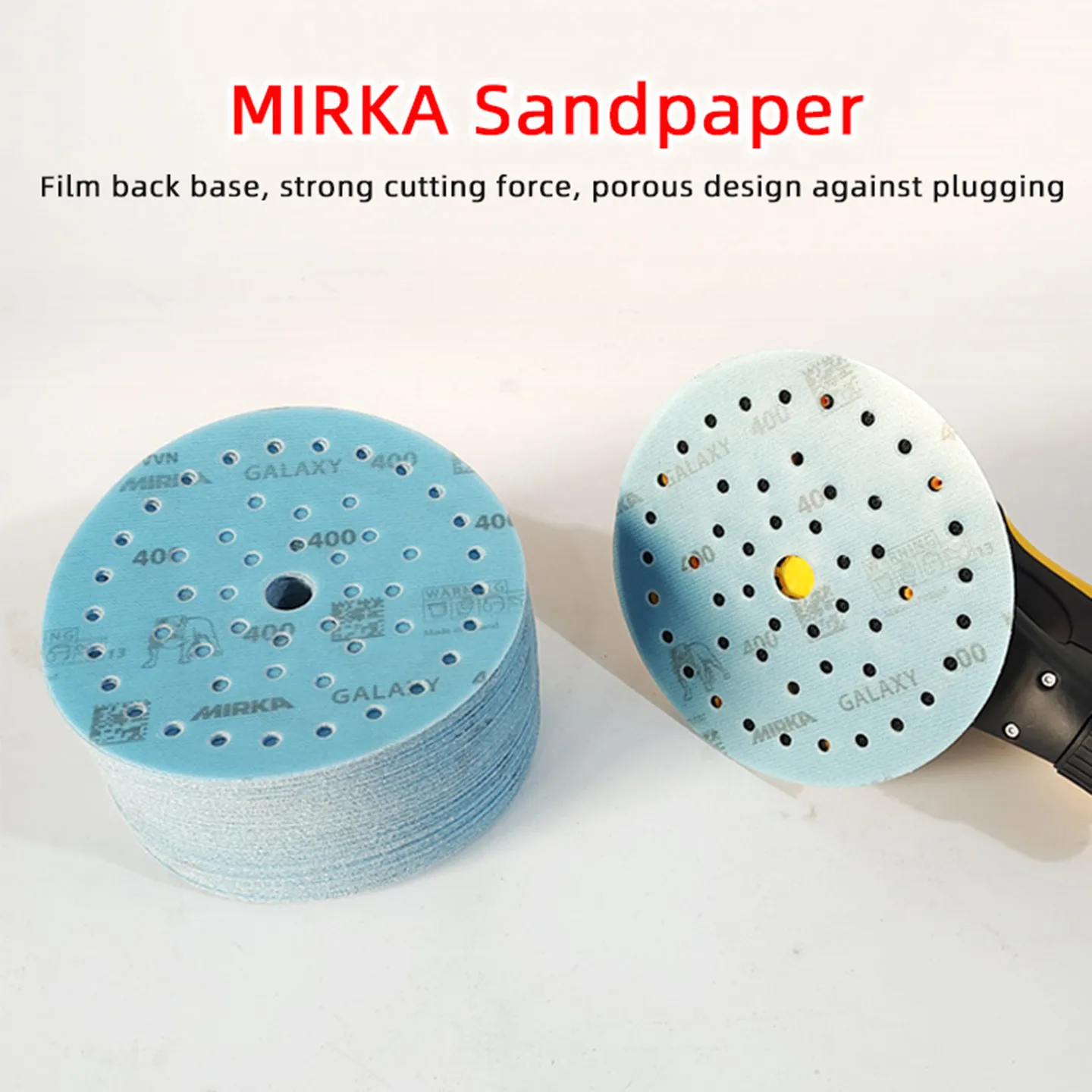 오리지널 모카 갤럭시 사포 6인치 건식 연마 사포 150mm 플러시 다공성 먼지 수집 자동차 광택 및 연마 사포