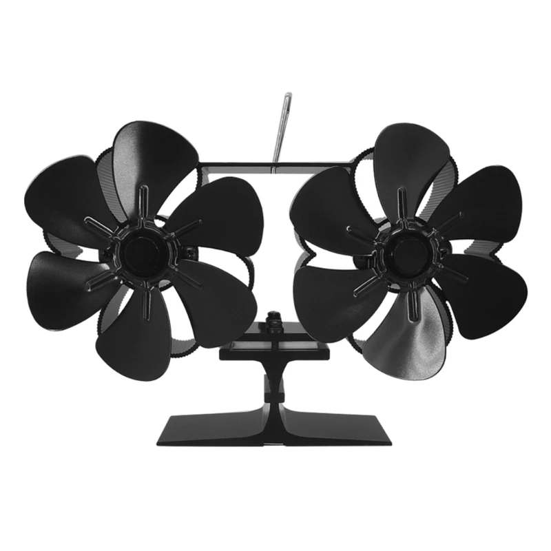 

Stove Oven Fan Heat Powered 12 Silent Dual Motor Fireplace Fans Non Electricity Required Save Energy Chimney Drosphip