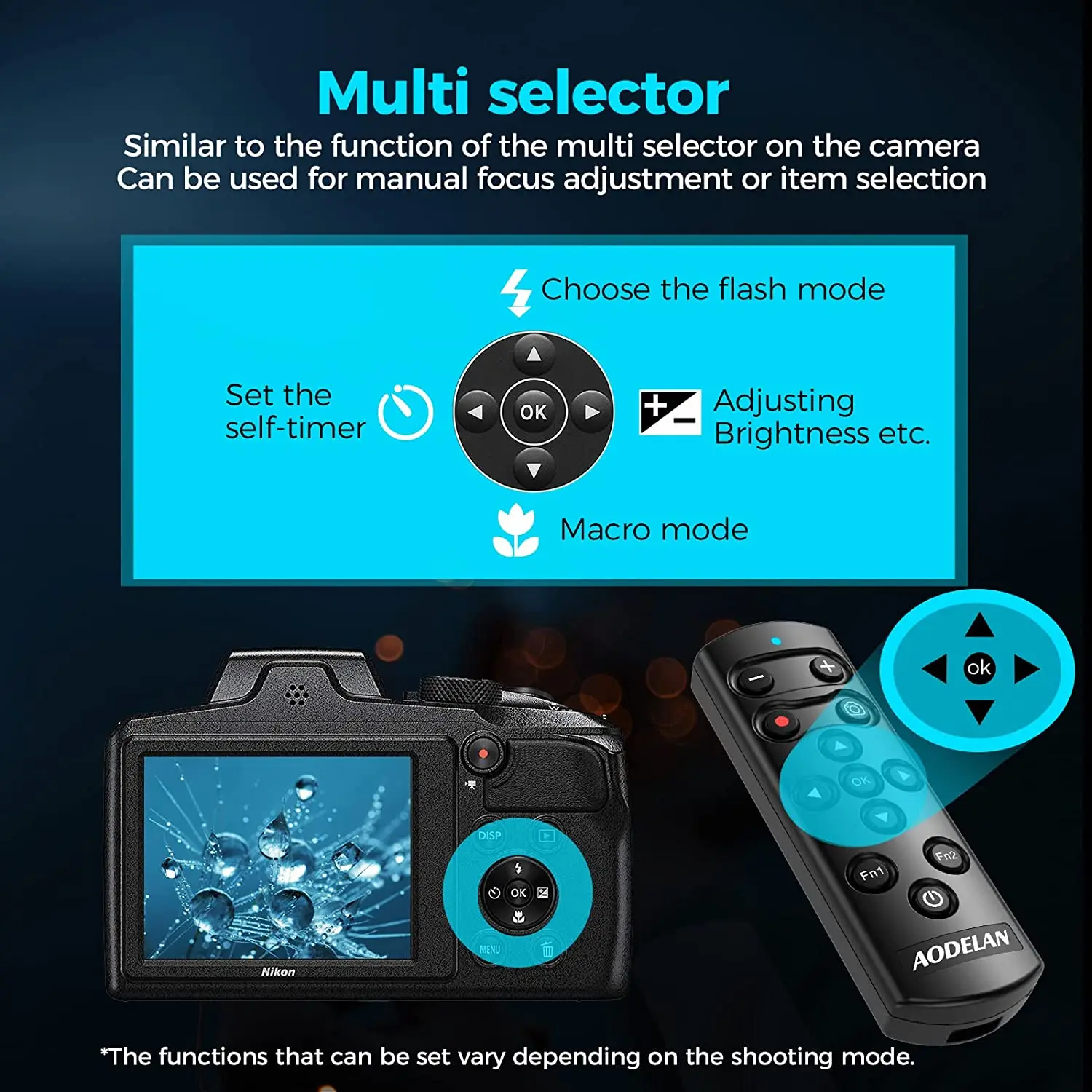 Description Picture 6 of itemAODELAN ML-L7B Wireless Shutter Release Remote for Nikon Zfc, Z30, Z50, Z5, Z6II, Z7II, P1000, P950, B600; Replace Nikon ML-L7