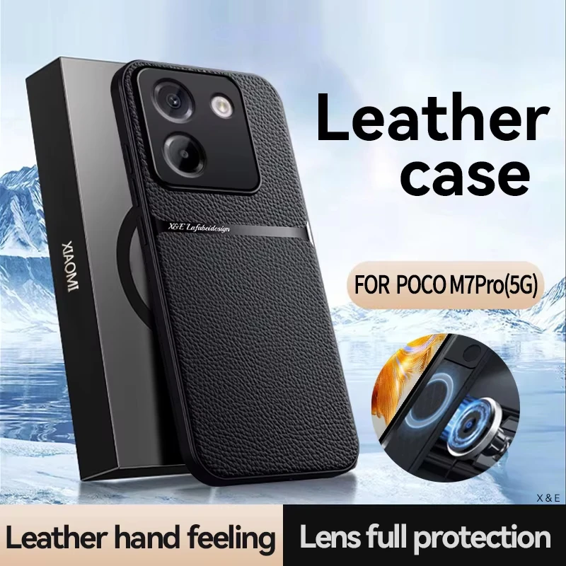 Luxury Matte Leather Magnetic Phone Case - Shockproof with Lens Protection