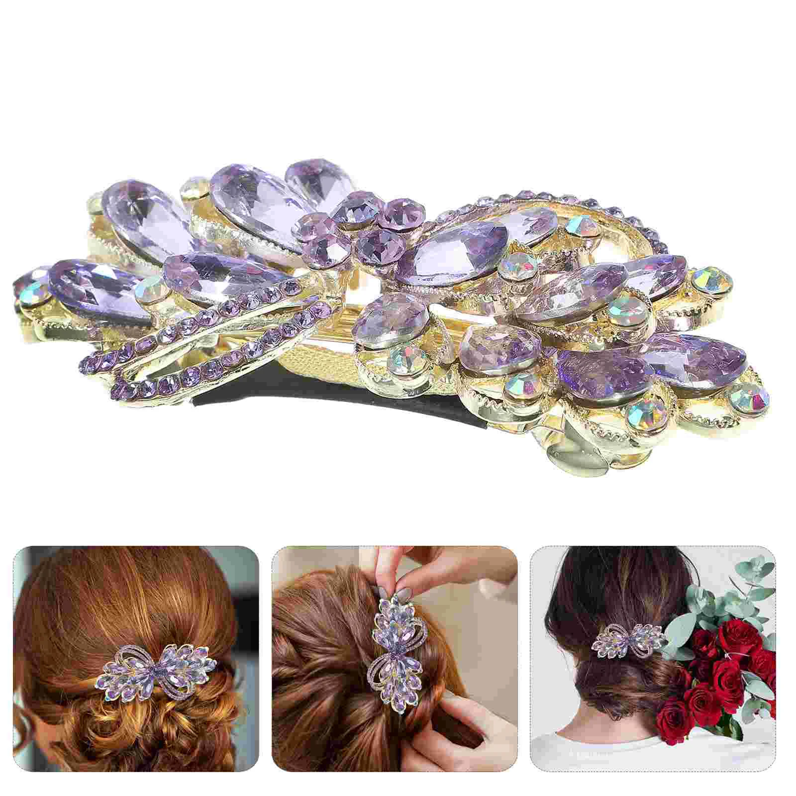 

Temperament Rhinestone Hair Clip Bride Roller Clips Rhinestones Styling Accessories