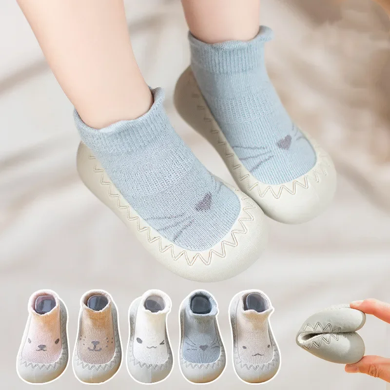 Baby Socks Shoes Toddler First Walker Baby Girl Kids Soft Rubber Sole Baby Boy Shoe Cotton Anti-slip 0-3Y Spring Summer 2