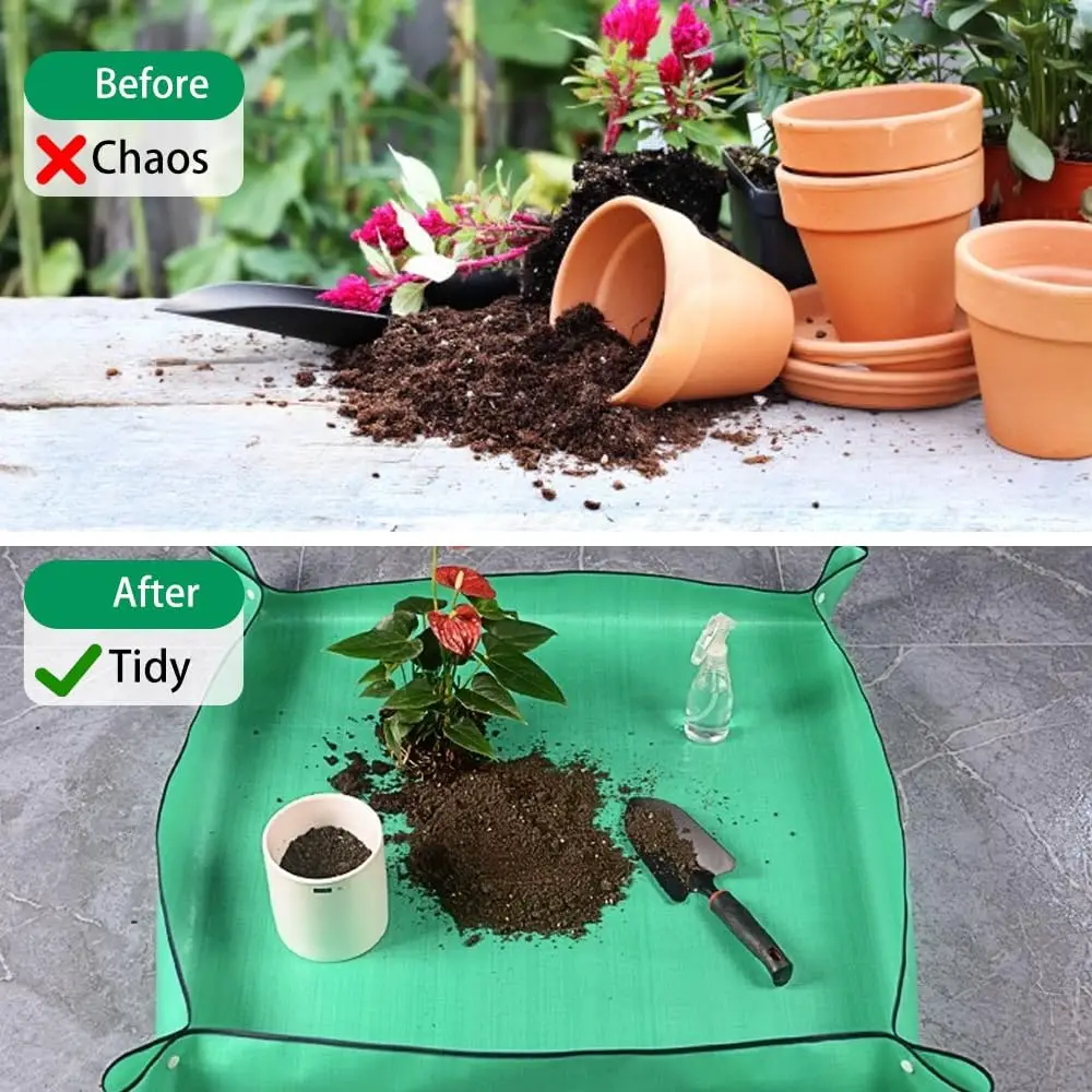 Gardening Mat Planting Mat 50-100cm Foldable Waterproof Transplanting Plant Repotting Accessories