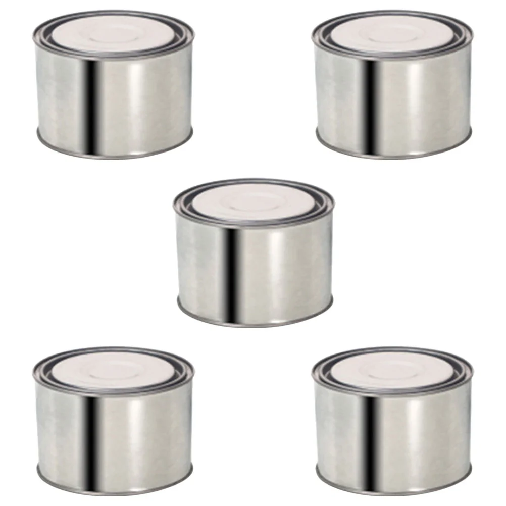 5 Pcs Metal Paint Can Tinplate Bucket Pigment Container Empty Painting Can With Lid Sealing Reservoir Storage Vessel
