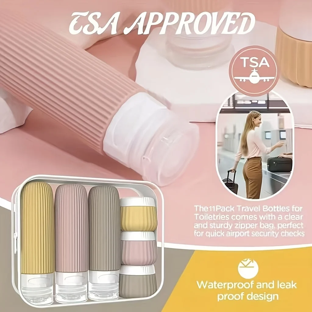 Travel Essentials: TSA-Approved 11-Piece Toiletry Bottle Set