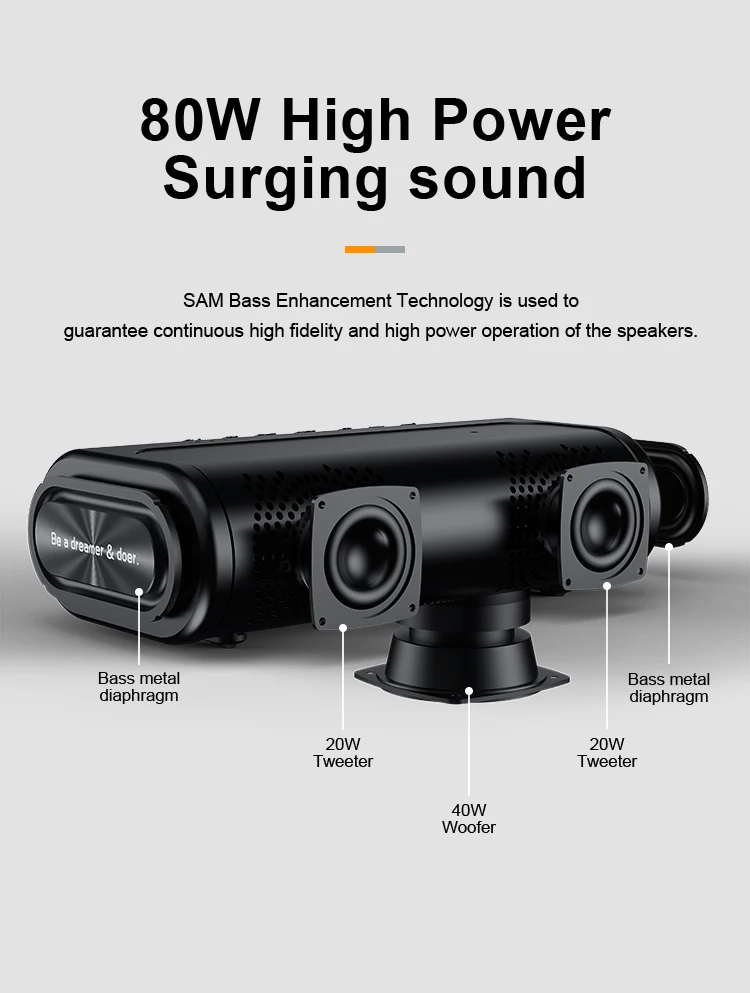 Description Picture 6 of itemXDOBO Book Wireless Speakers Bluetooth-Compatiable Outdoor Waterproof 80W High Power Bass Speakers Power Bank Function