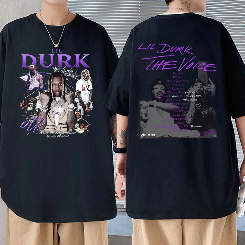 

Rapper Lil Durk Graphic Print T-shirts Men Women Hip Hop Fashion Vintage Tshirt Men's Round Neck Oversized Casual Cotton T Shirt