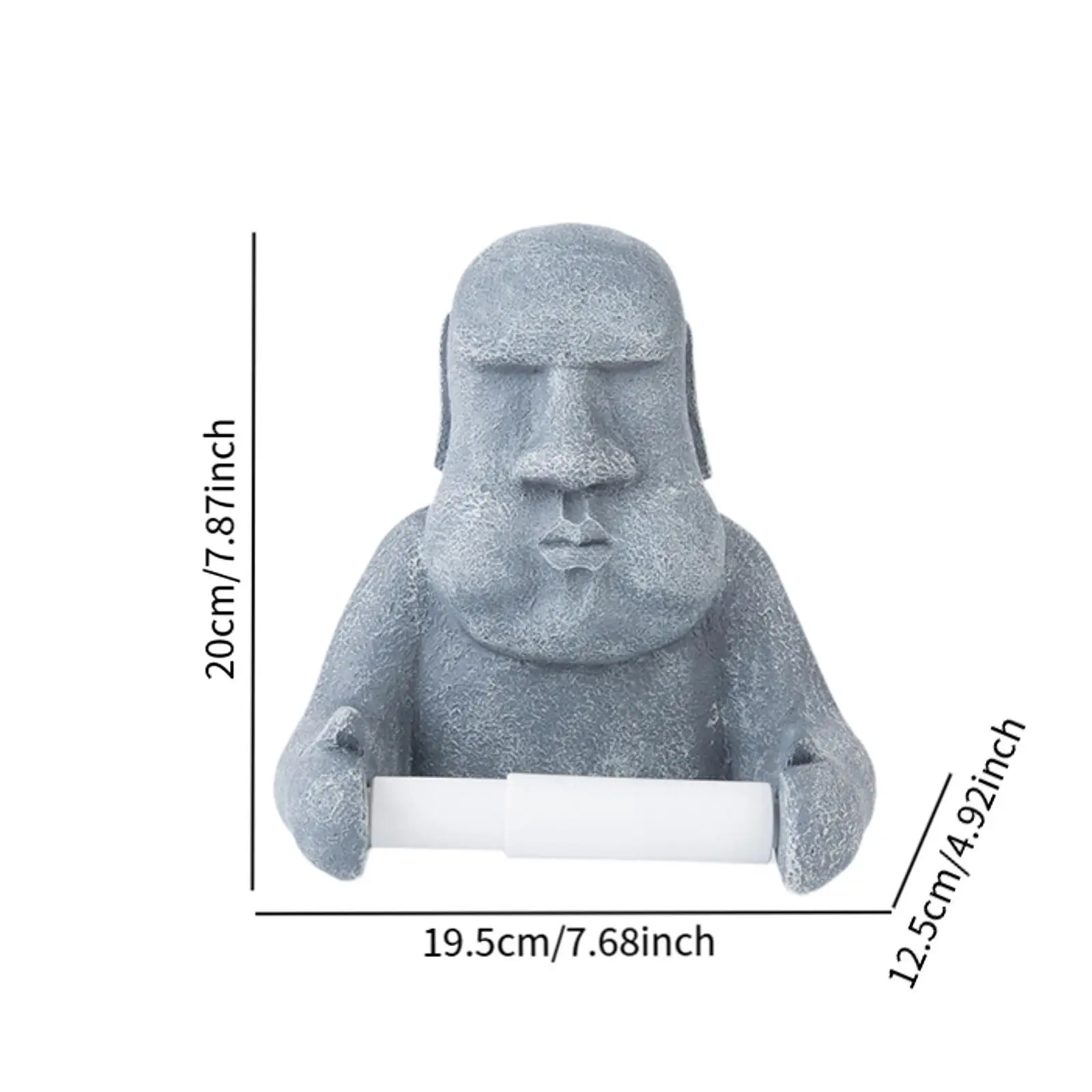 Moai Statue Toilet Paper Holder Storage Rack Organization Wall Mount Bathroom Decor for Washroom Hotel Office Bathroom Home