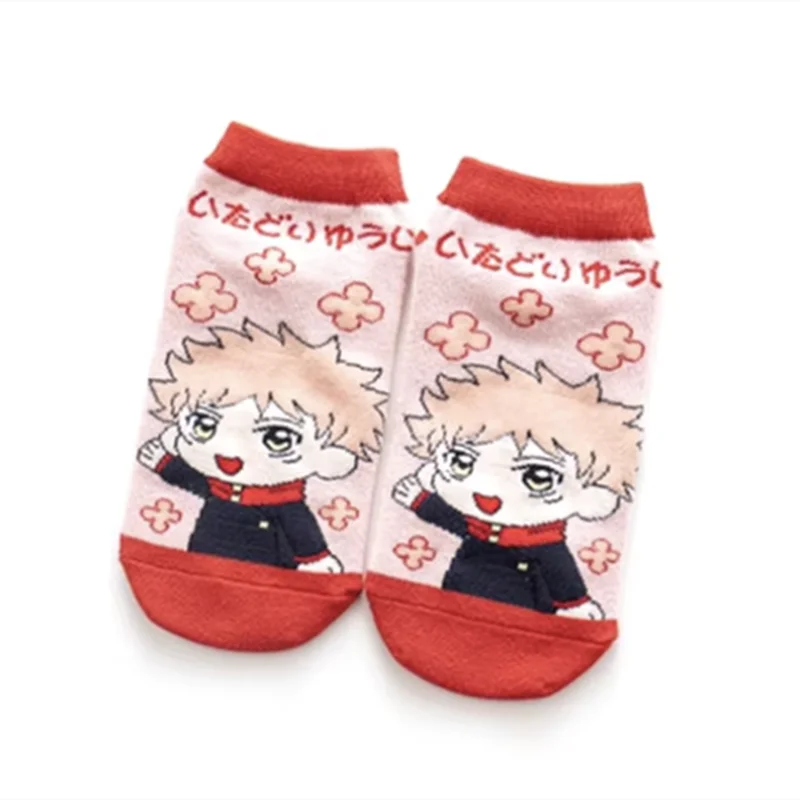 5 Colors Jujutsu Kaisen Anime Short Socks Kugisaki Itadori Yuji Gojo Satoru Nobara Cosplay Fashion Sports Boat Socks Gifts