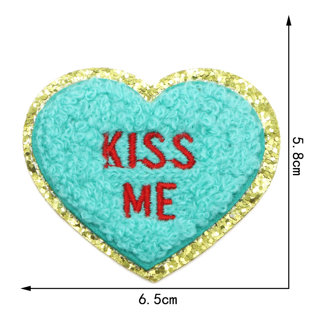 1PC Love You Love Bug Chenille Stickerei Patch Eisen auf Patches für Kleidung thermoadhäsive Patches auf Kleidung Jacke Abzeichen – Detail 3