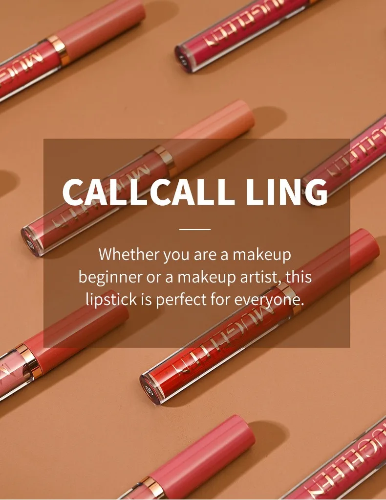 Description Picture 5 of item6-Colors Matte Lip Gloss Set Smooth Long-Lasting Moisturizing Waterproof Lipstick Holiday Gift Box