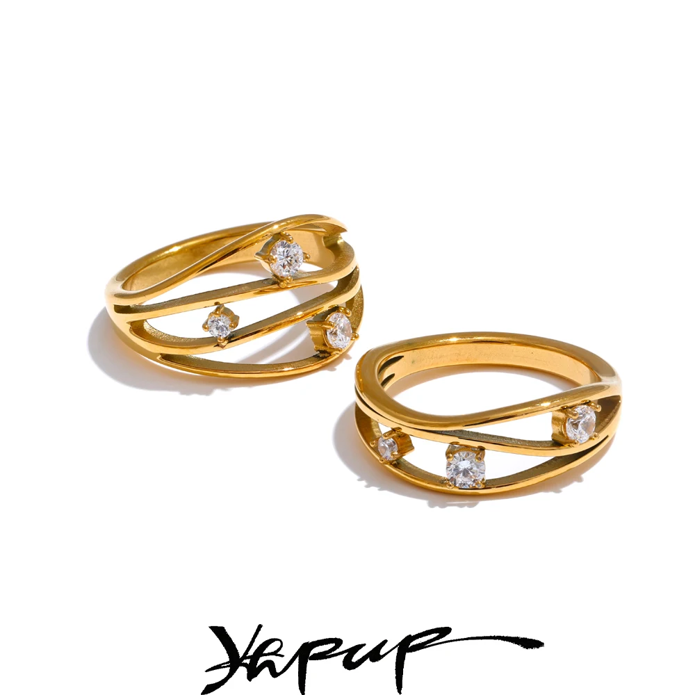 Yhpup Style Stainless Steel Fashion Ring Finger Jewelry