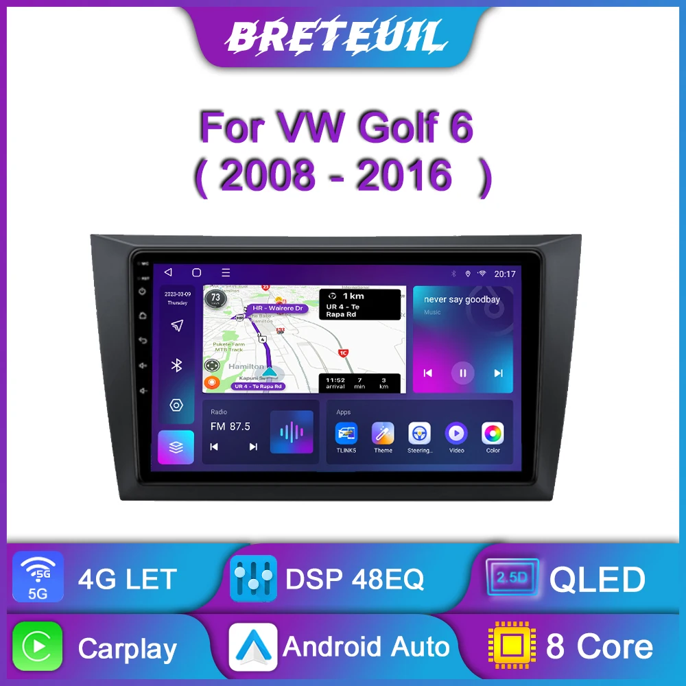 

Автомагнитола на Android для Volkswagen VW Golf 6 2008 2009 2010 2011 2012 2013 2014 2015 2016 Carplay DSP мультимедийный видеоплеер GPS навигация QLED сенсорный экран