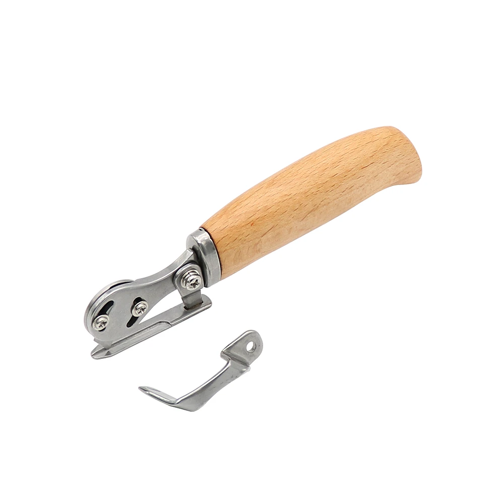 Leather Craft Cutting Knife Handmade DIY Leather Making Tool Straight Knife Arc Equal Distance Trimming Hand Tool